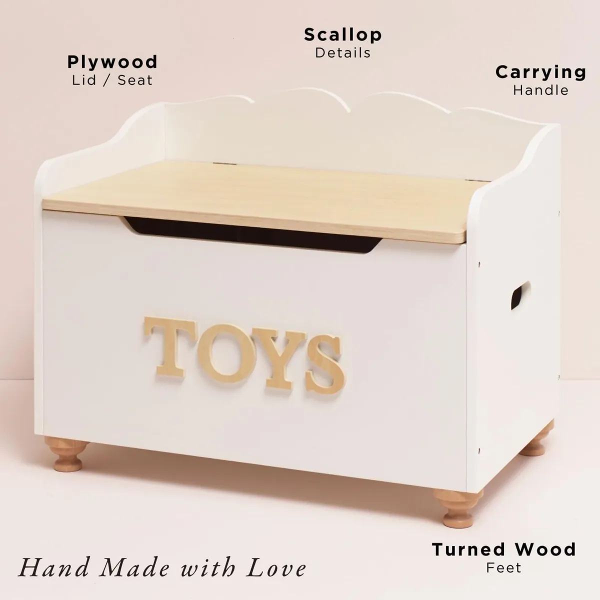 Kids Toy Box for Toys Wooden Storage - Image 3