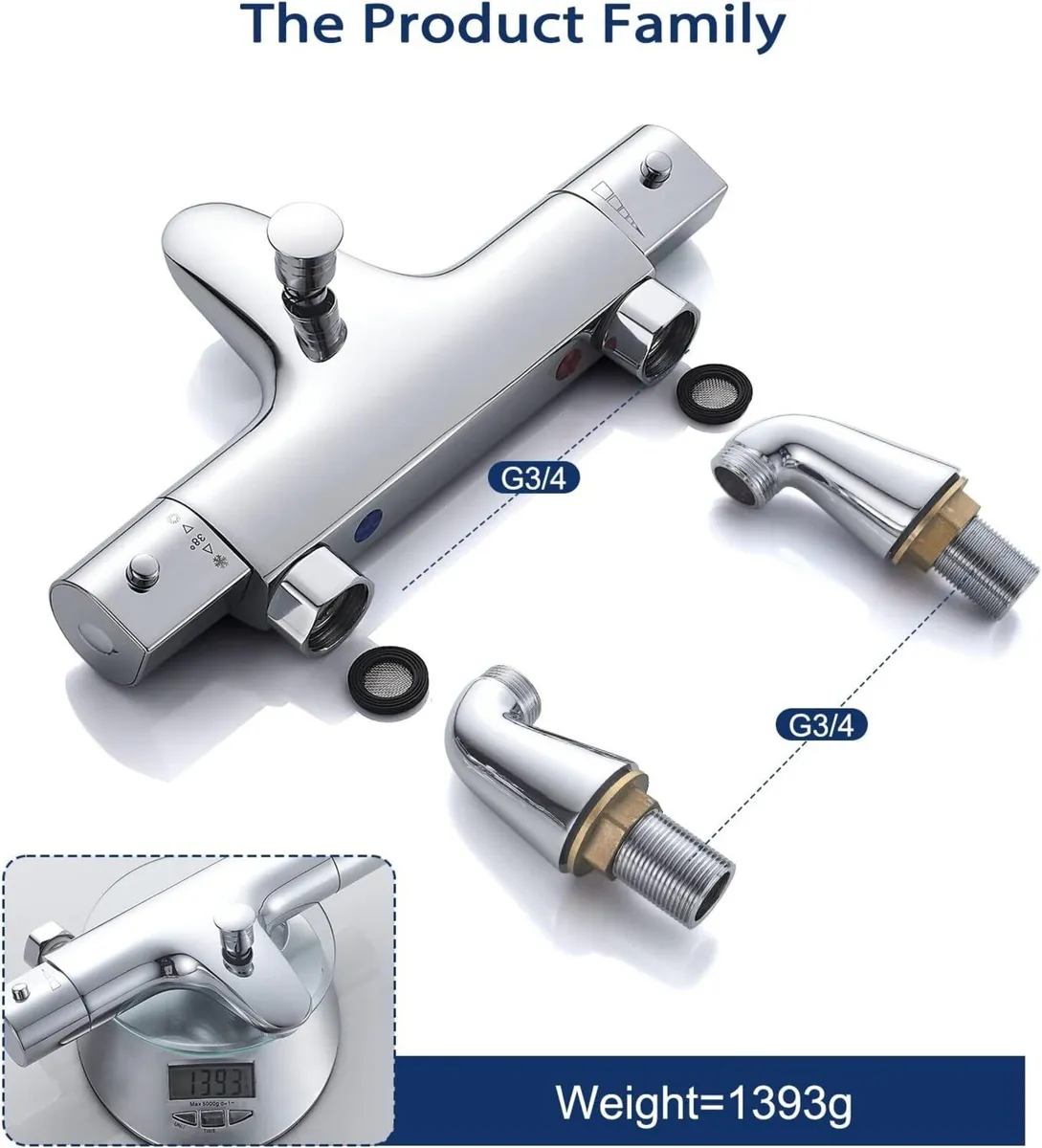 Thermostatic Bath Shower Mixer Bar Anti Scald 38℃ - Image 4