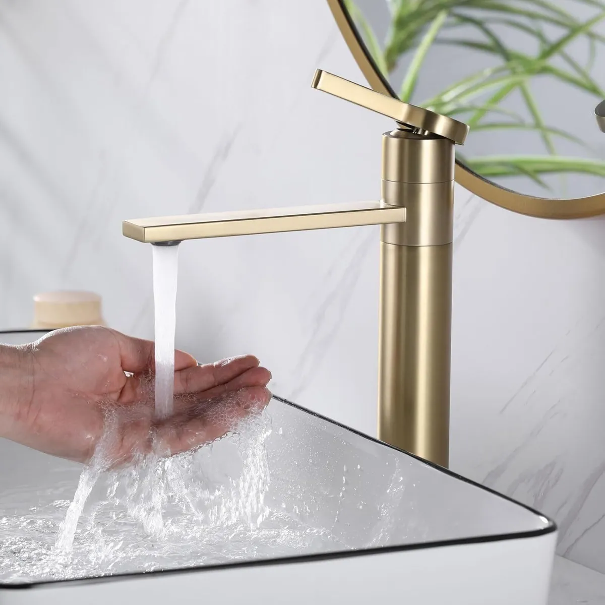 Tall Bathroom Tap 360° Swivel Spout Countertop - Image 4