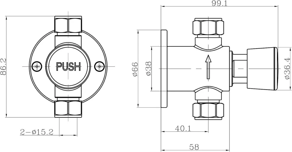 Vision Non-Concussive Self-Closing Shower Valve - Image 4