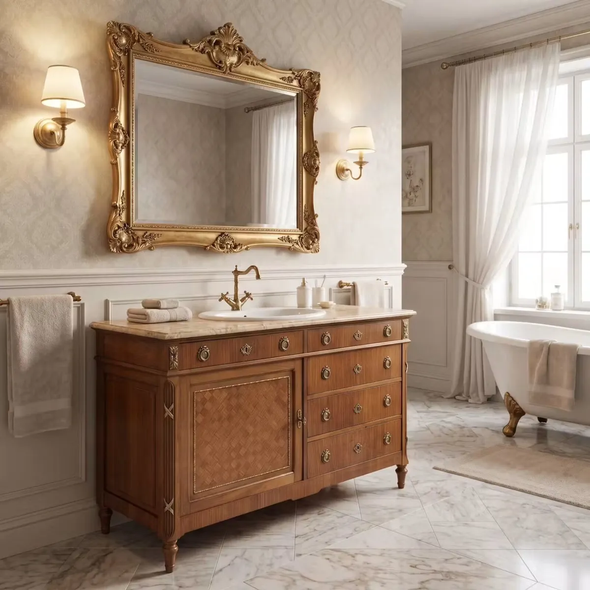 Old French marble topped washstand - Image 2