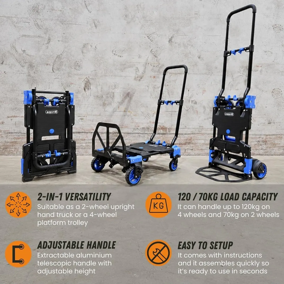 Move-It Folding Hand Truck Trolley Platform - Image 2