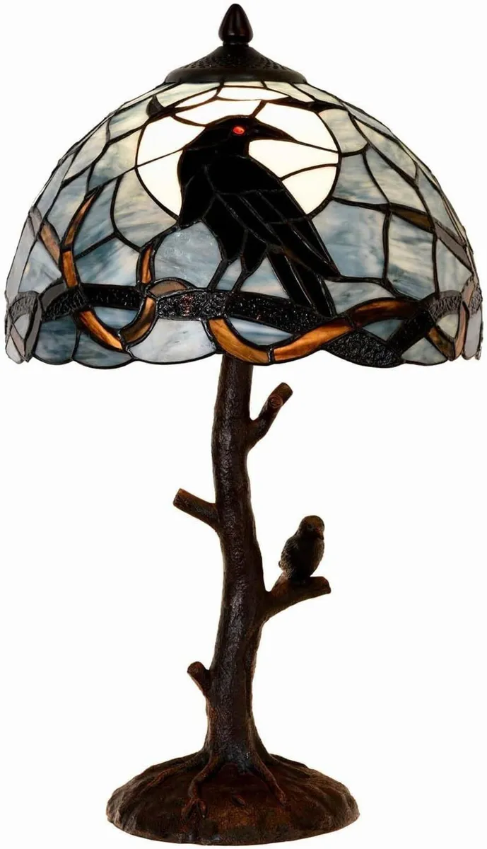 Raven on Tree Branch Table Lamp - Image 1