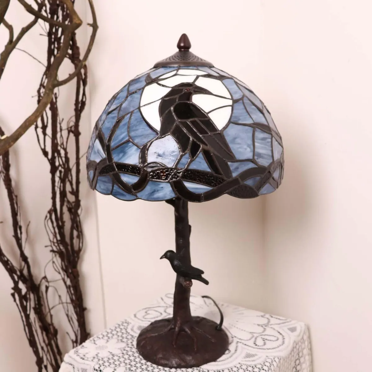 Raven on Tree Branch Table Lamp - Image 4