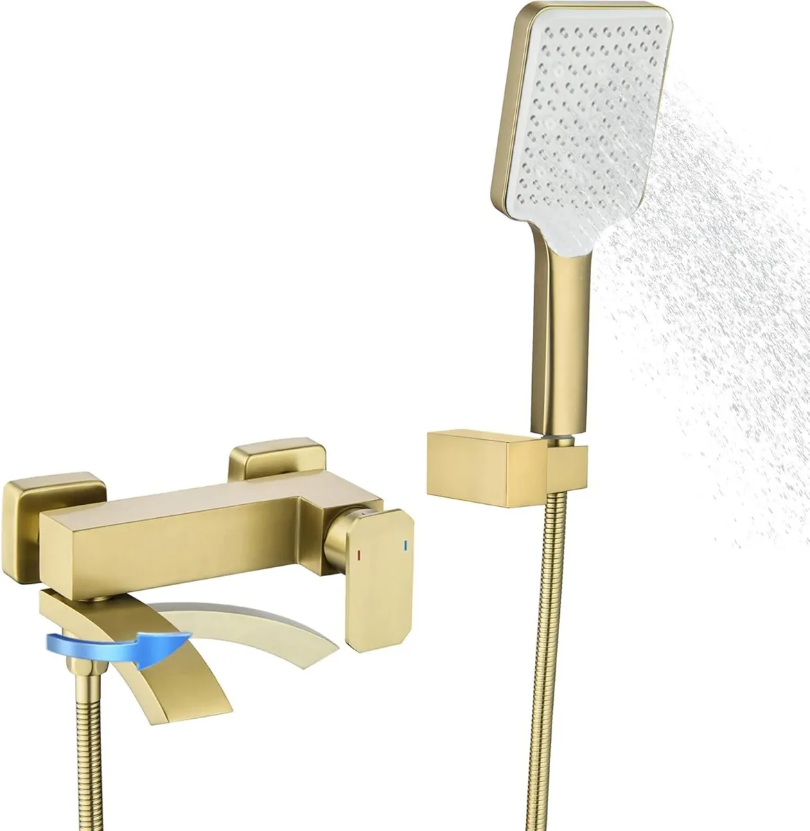 Bath Taps with Shower Brushed Waterfall Bathroom - Image 1