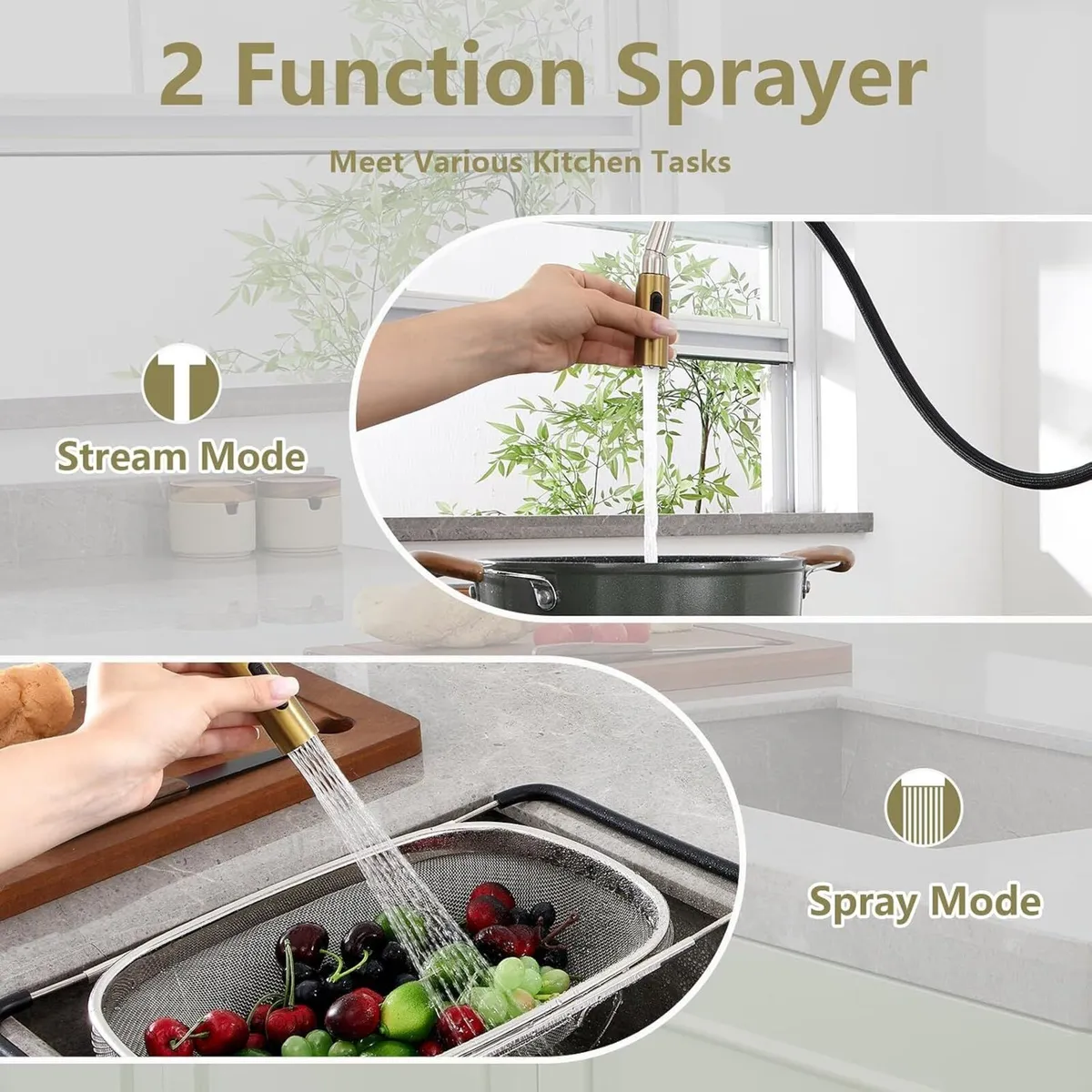 Kitchen Tap with Pull Down Sprayer - Image 3