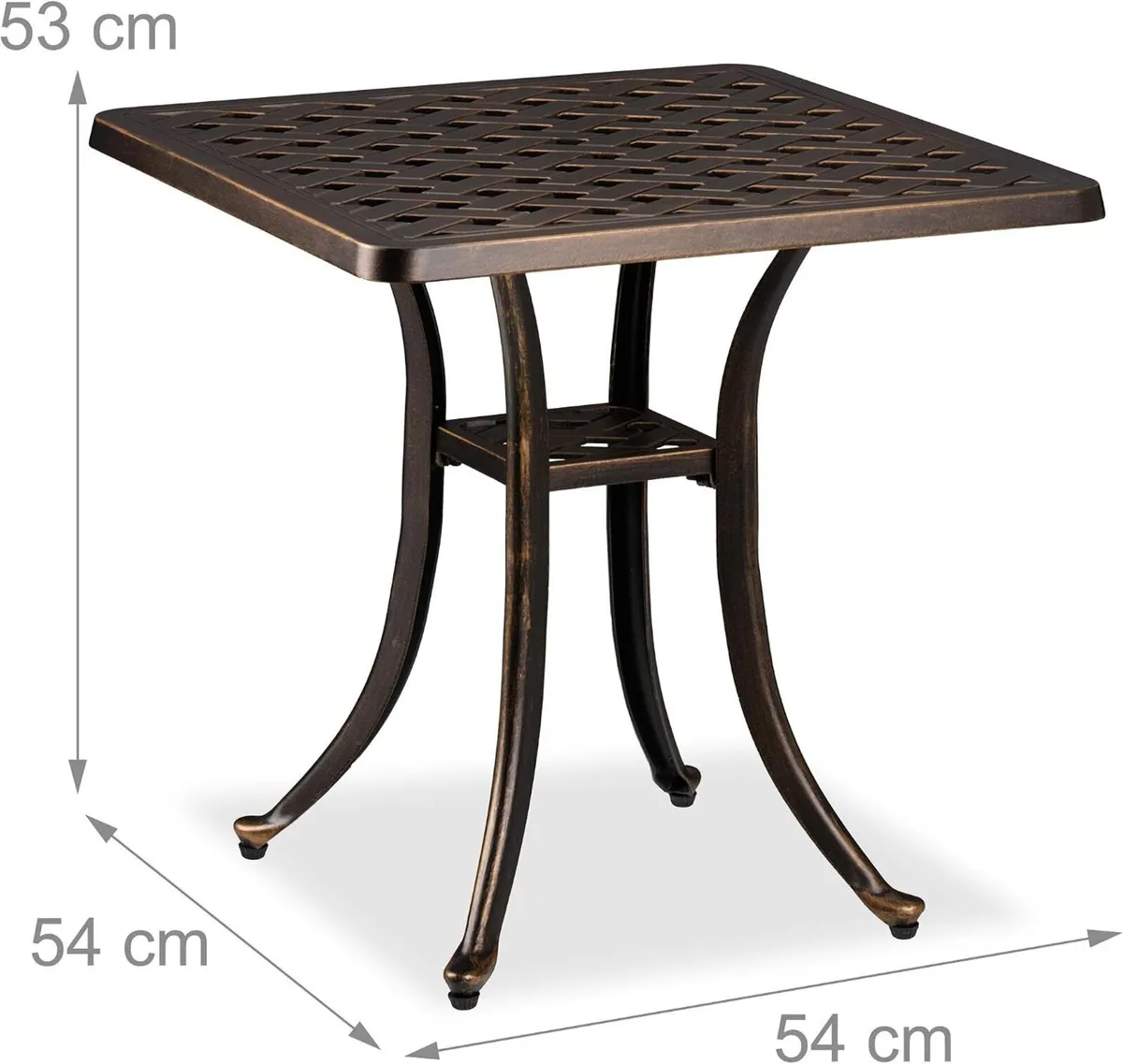 Garden Side Table Antique Cast Aluminium - Image 3