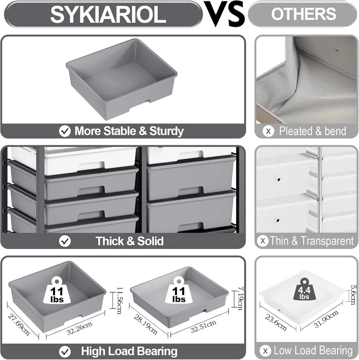 14-Drawer Craft Organiser Trolley Cart - Image 4