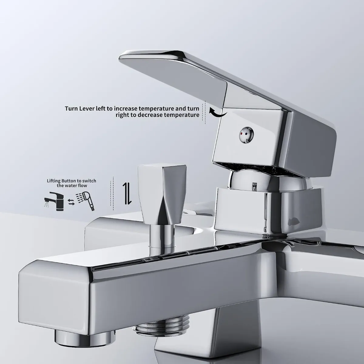 Bath Shower Mixer Tap Single Lever Bathtub - Image 3