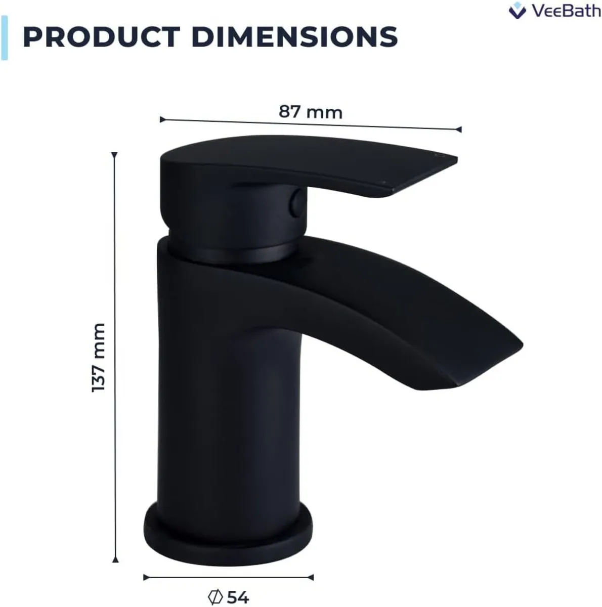 Cascade Mono Basin Mixer Tap Rounded Edge Design - Image 3