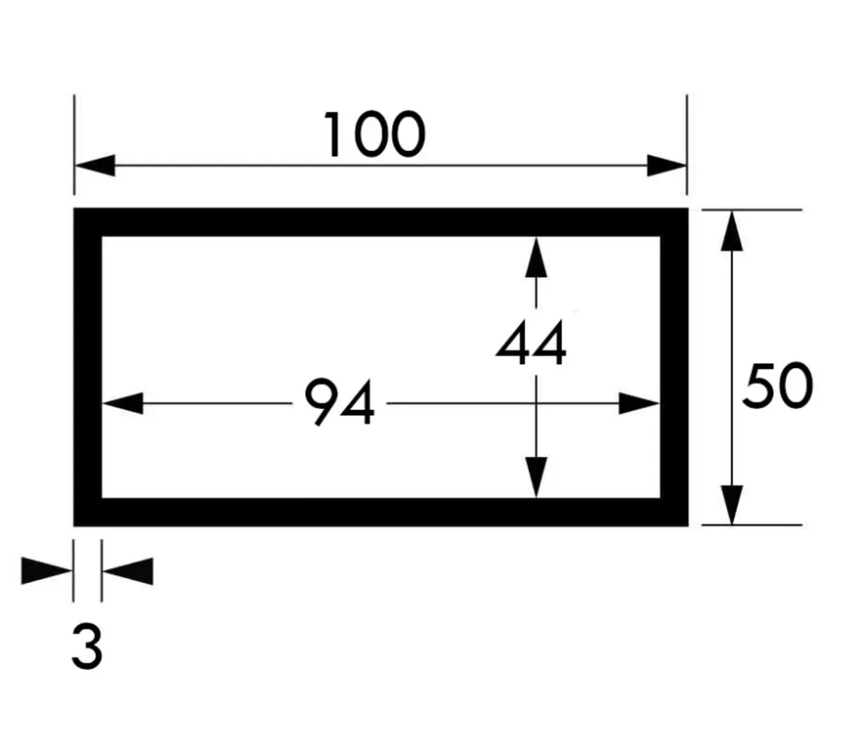 Aluminium box profile mill finish - Image 4