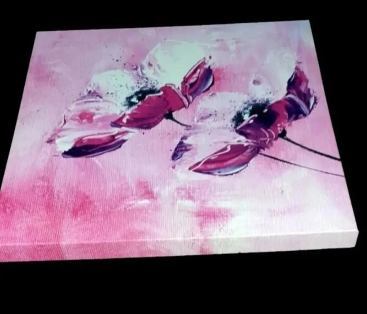 Brand New Abstract Pink Floral Canvas Art - Image 3