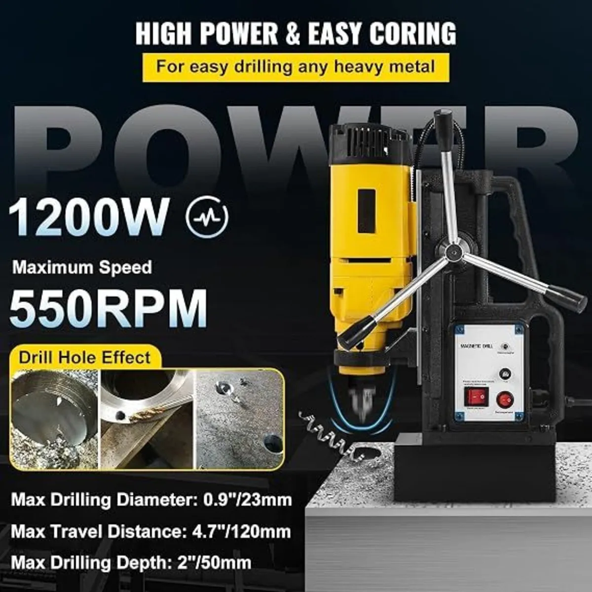 Magnetic Drill Press 200W 23mm Hole Capacity - Image 3