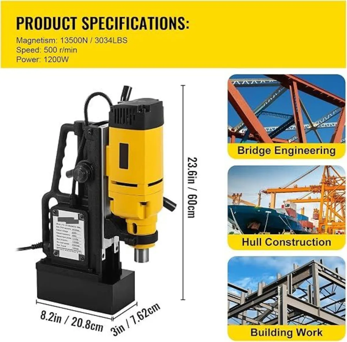 Magnetic Drill Press 200W 23mm Hole Capacity - Image 1