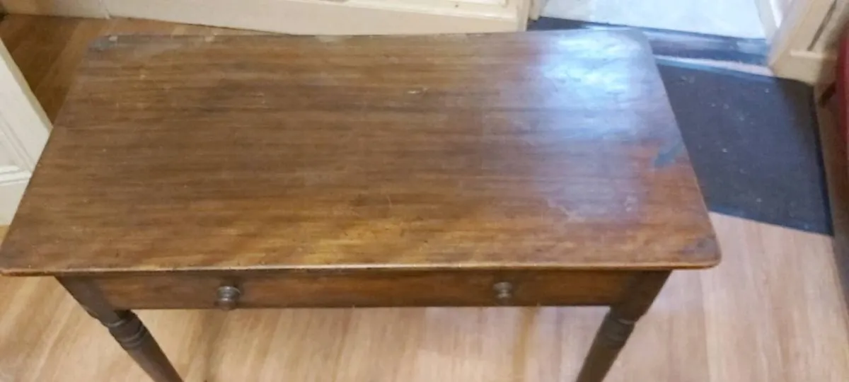 Vintage Wooden Table With Drawer - Image 2