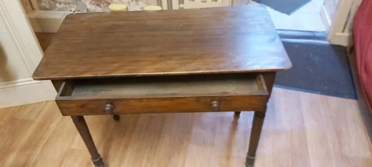Vintage Wooden Table With Drawer - Image 3