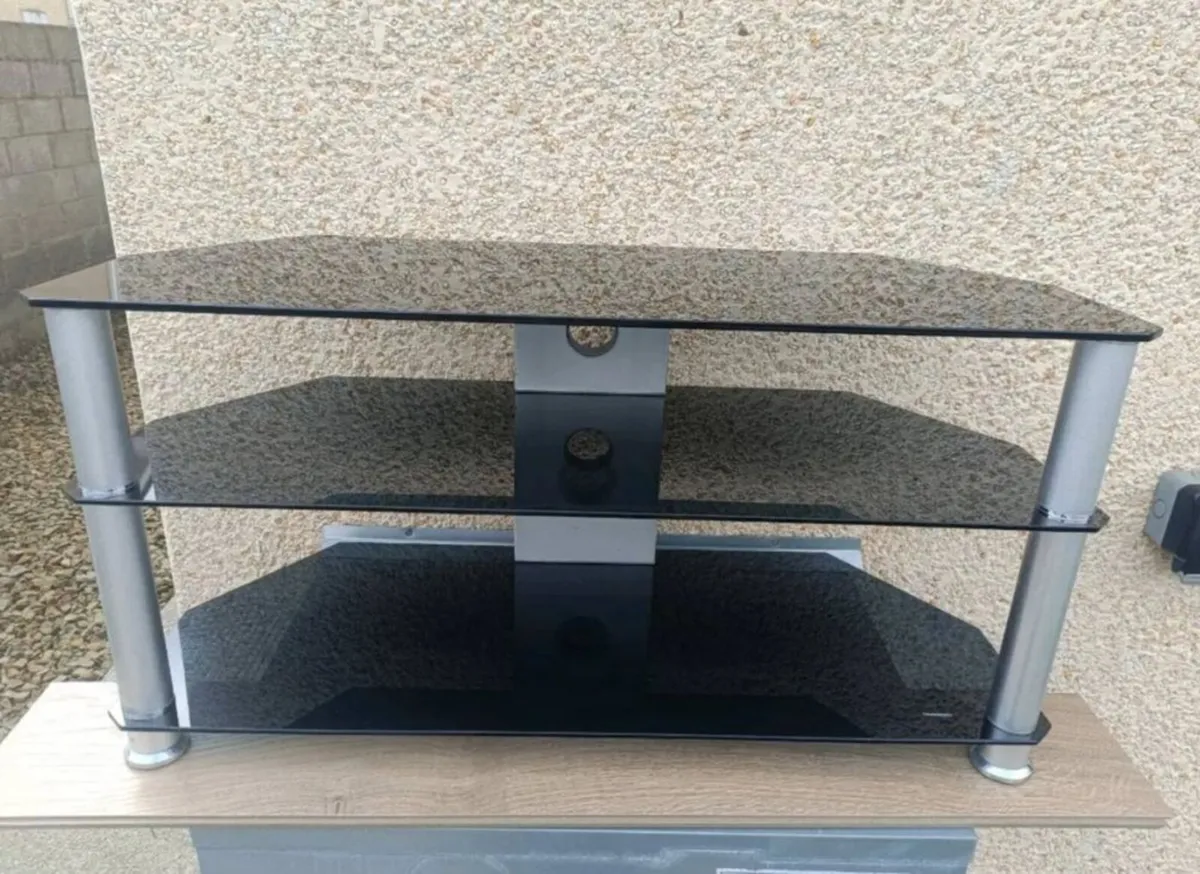 Black glass TV Stand/ Table - Image 2