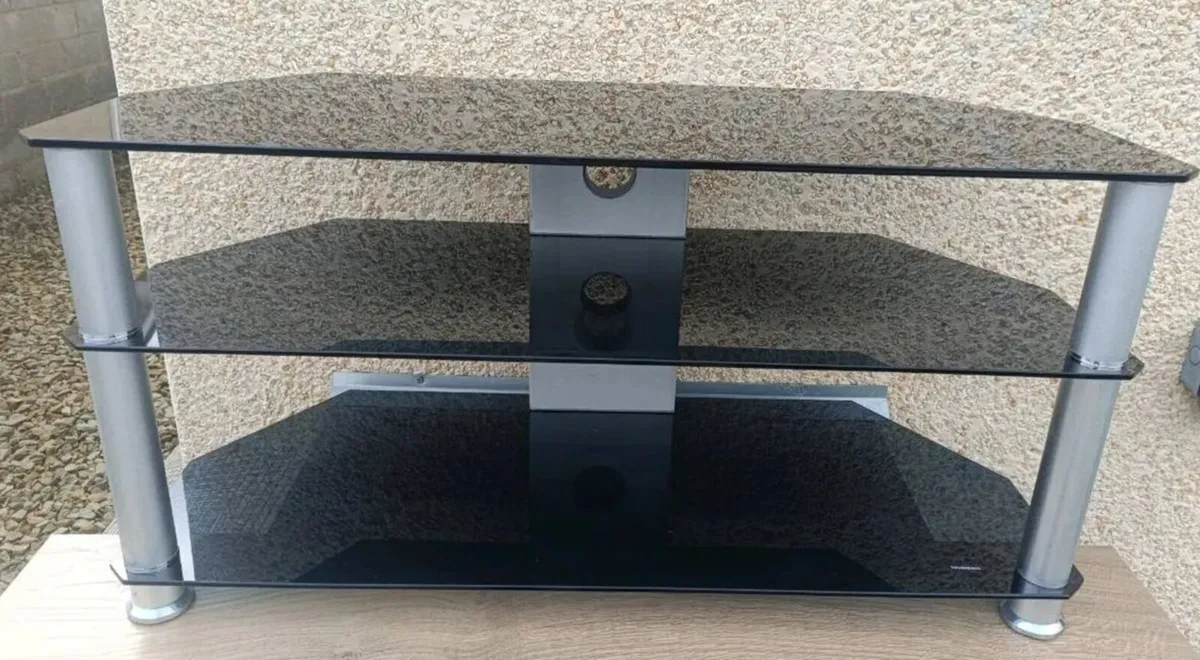 Black glass TV Stand/ Table - Image 3