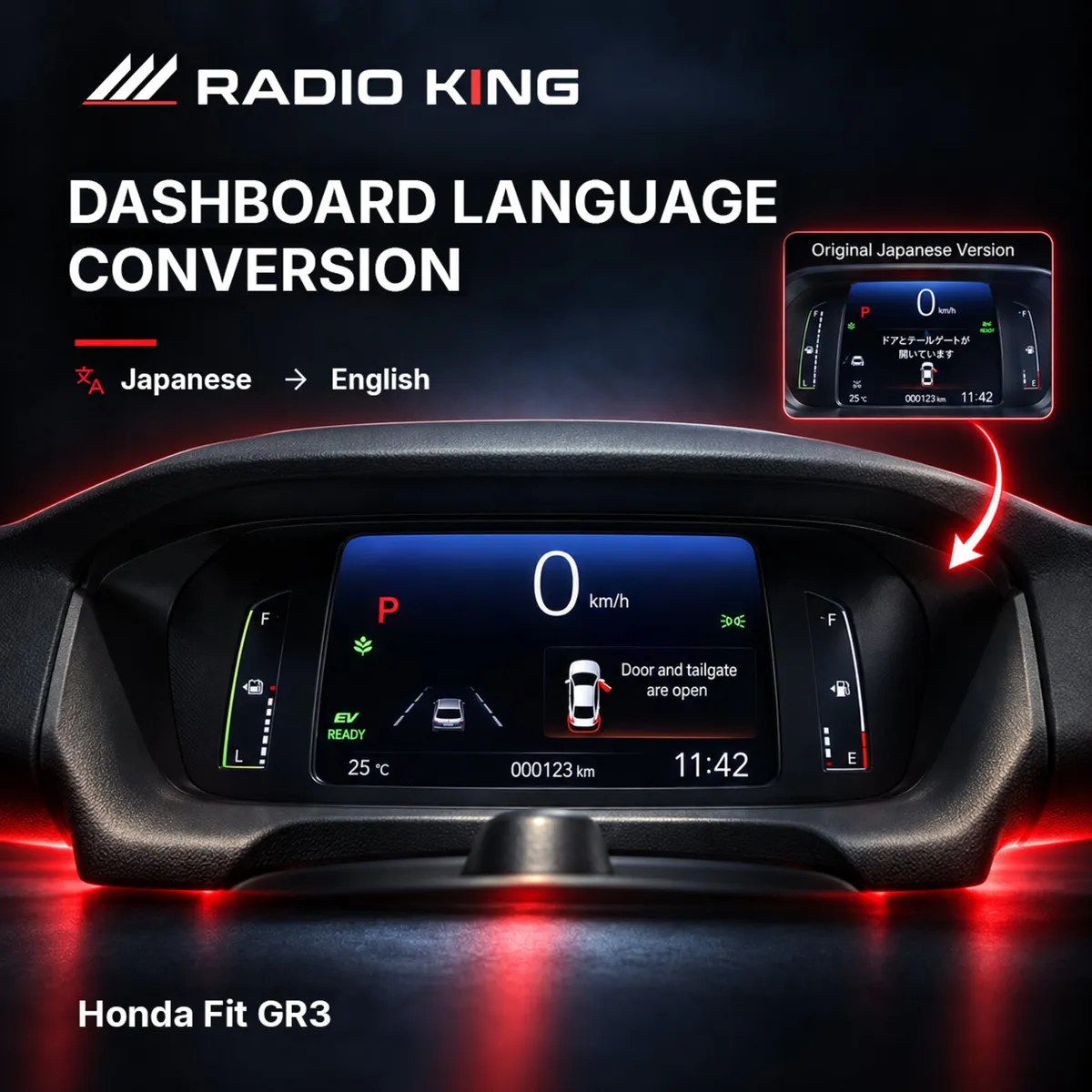Honda Fit GR3 Dashboard Language Conversion