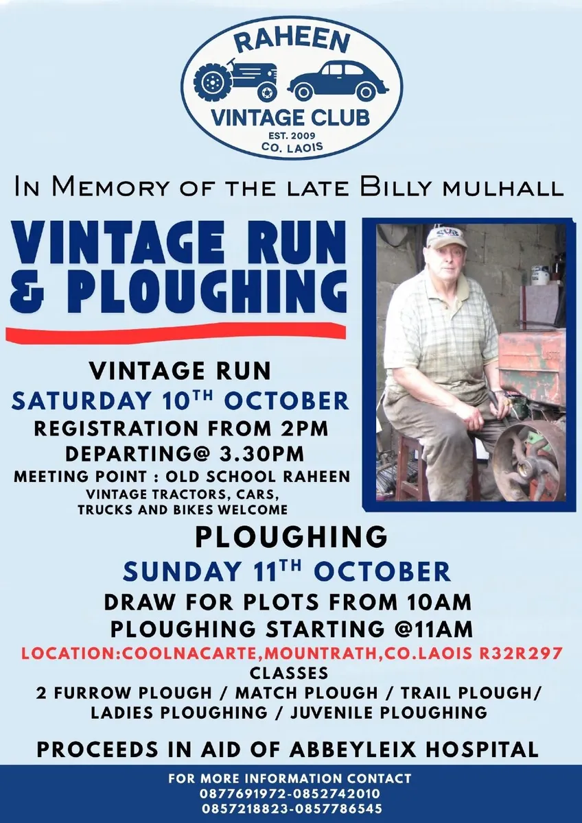 Billy Mulhall Memorial Vintage Run & Ploughing - Image 1