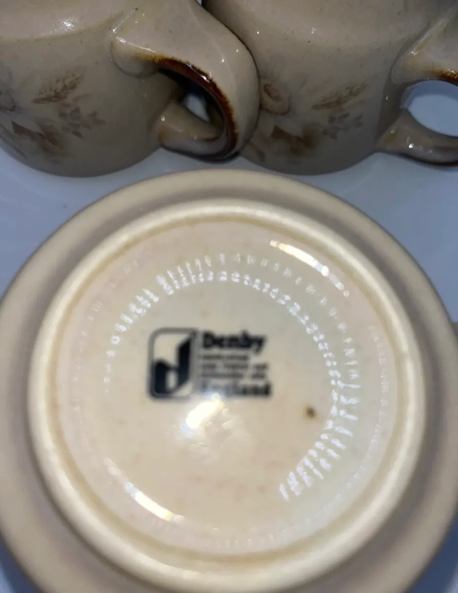 1980s Denby Pottery Mugs set of 5 - Image 4
