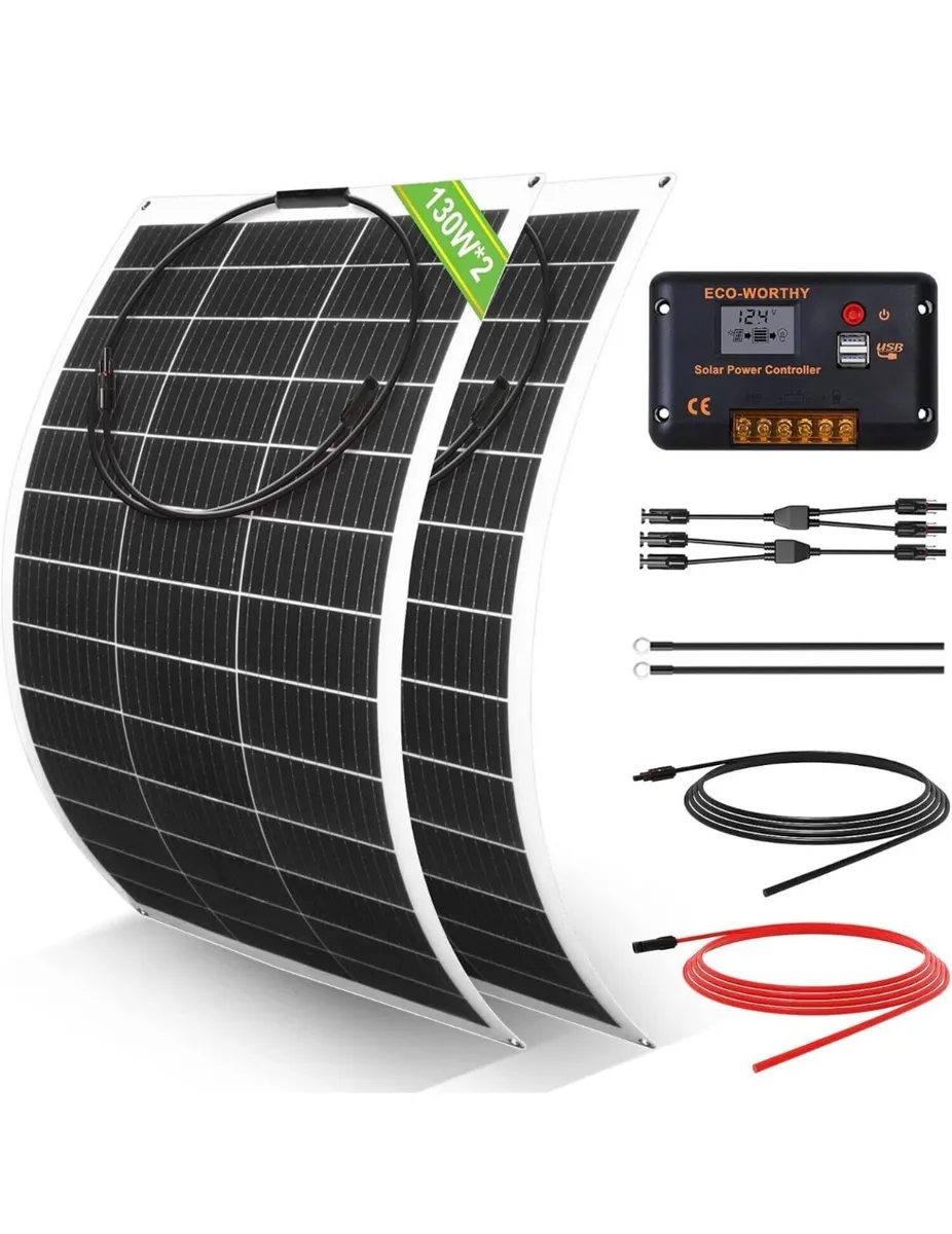 260W 12/24V Solar Panel kit New for camper boat - Image 1