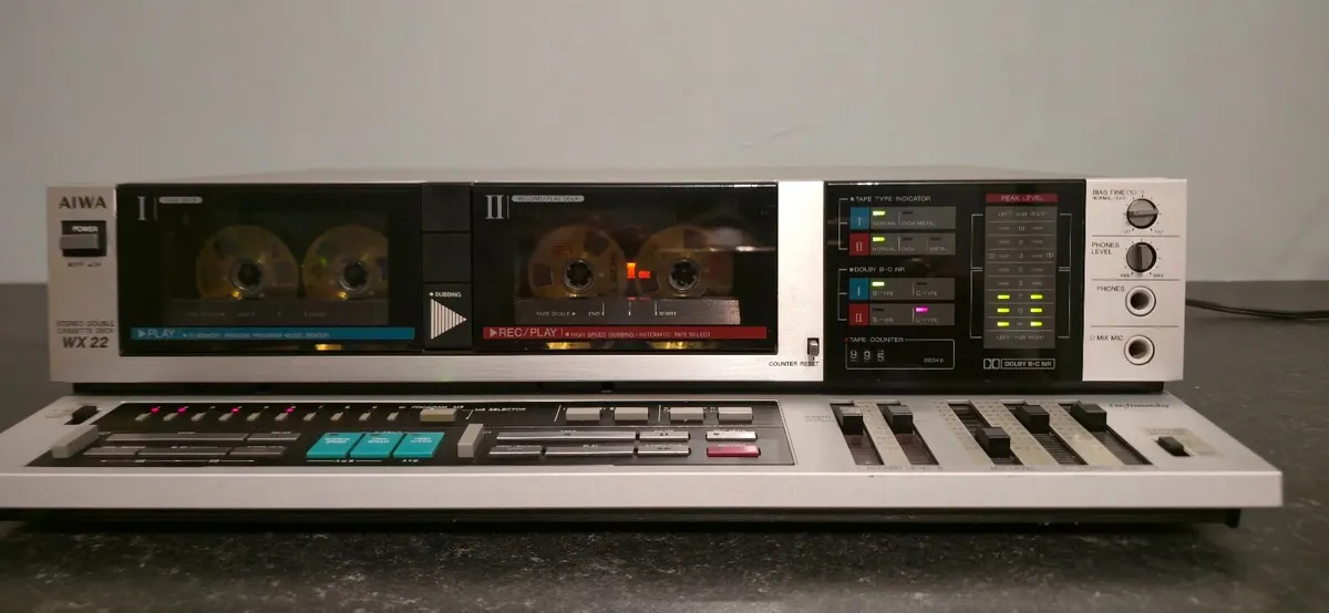 MEGA RARE DOUBLE CASETTE DECK AIWA WX22 VINTAGE - Image 3