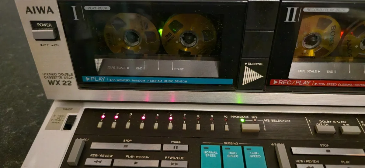 MEGA RARE DOUBLE CASETTE DECK AIWA WX22 VINTAGE - Image 1