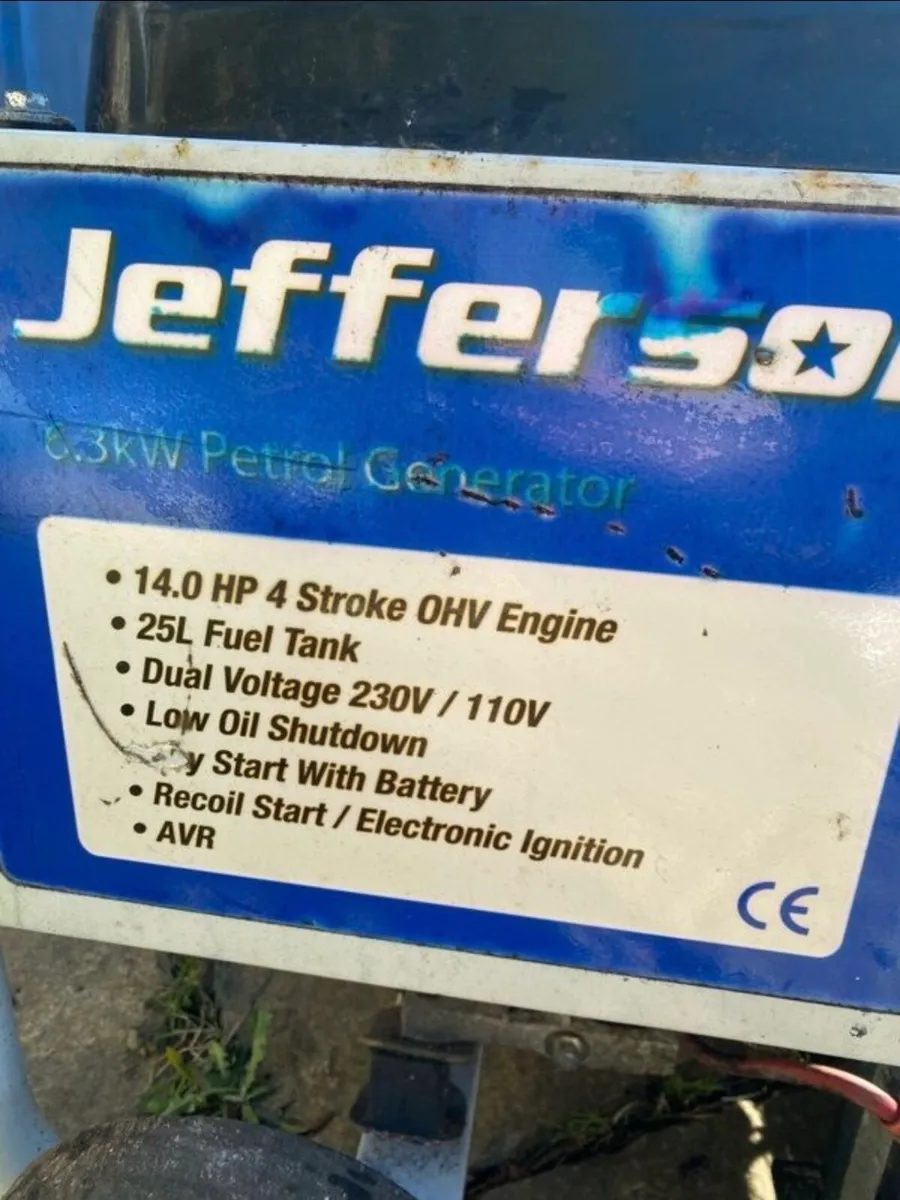 JEFFERSON PETROL GENERATOR 7.9KVA - Image 2