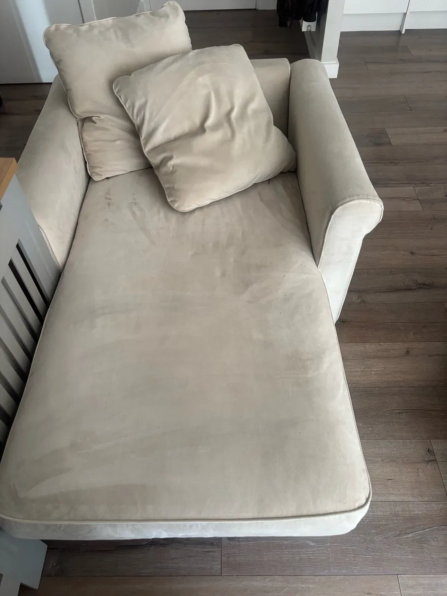 Cream Chaise Lounge / Sofa with Storage - Image 1