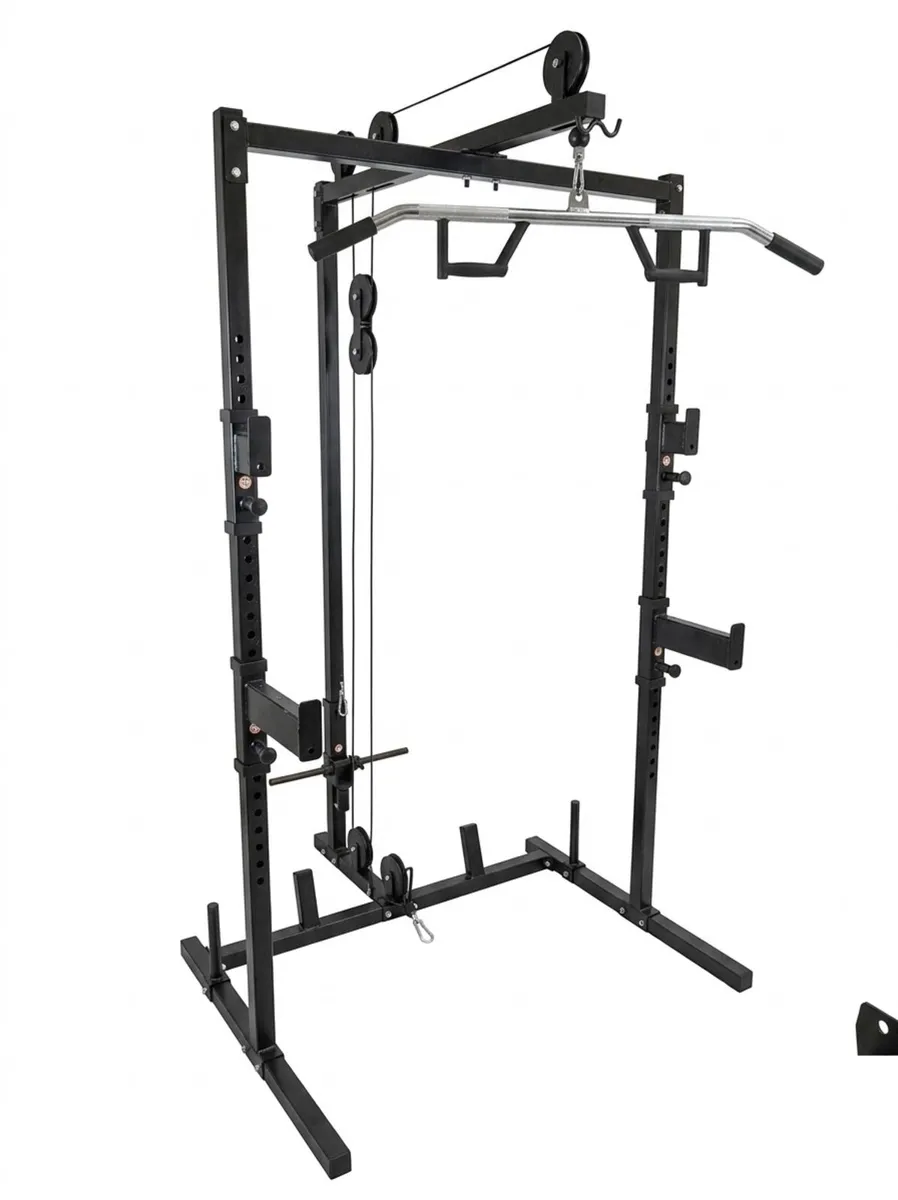 York Fitness Modular Half Rack, Lat Pulldown, Row - Image 1