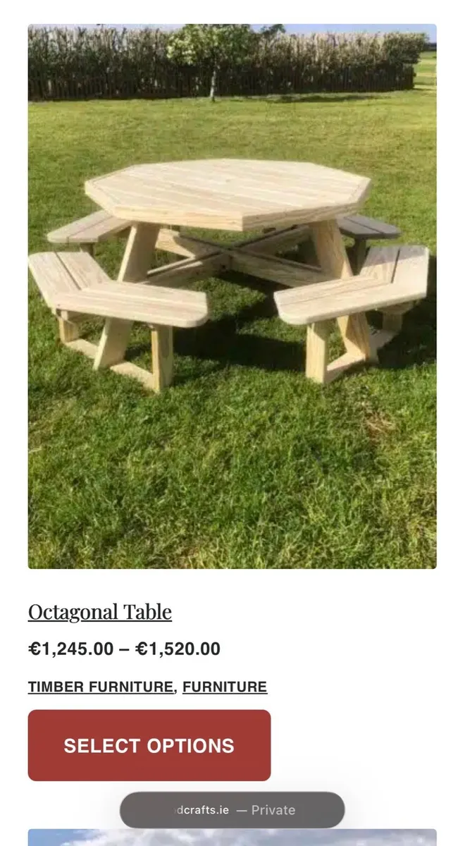 Octagonal wooden garden bench - Image 4