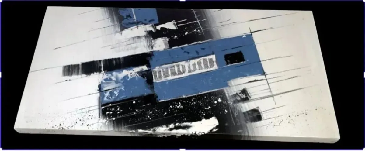 Ex-Harrods Modern Abstract Canvas Painting - Image 3