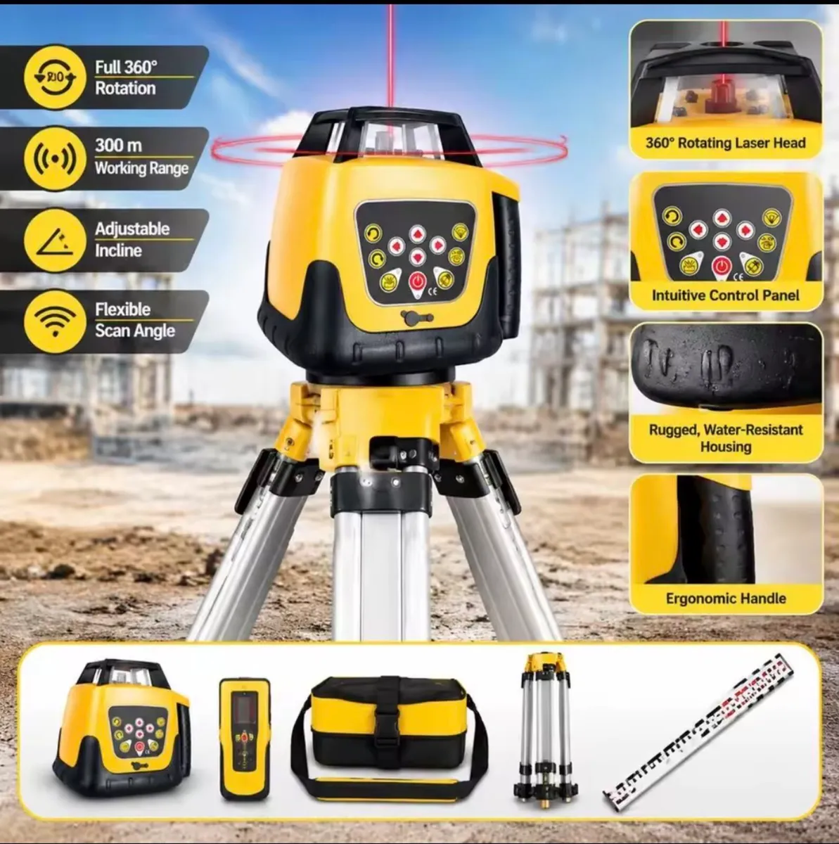 NEW Rotary Laser Level Kit Self Levelling kit - Image 4