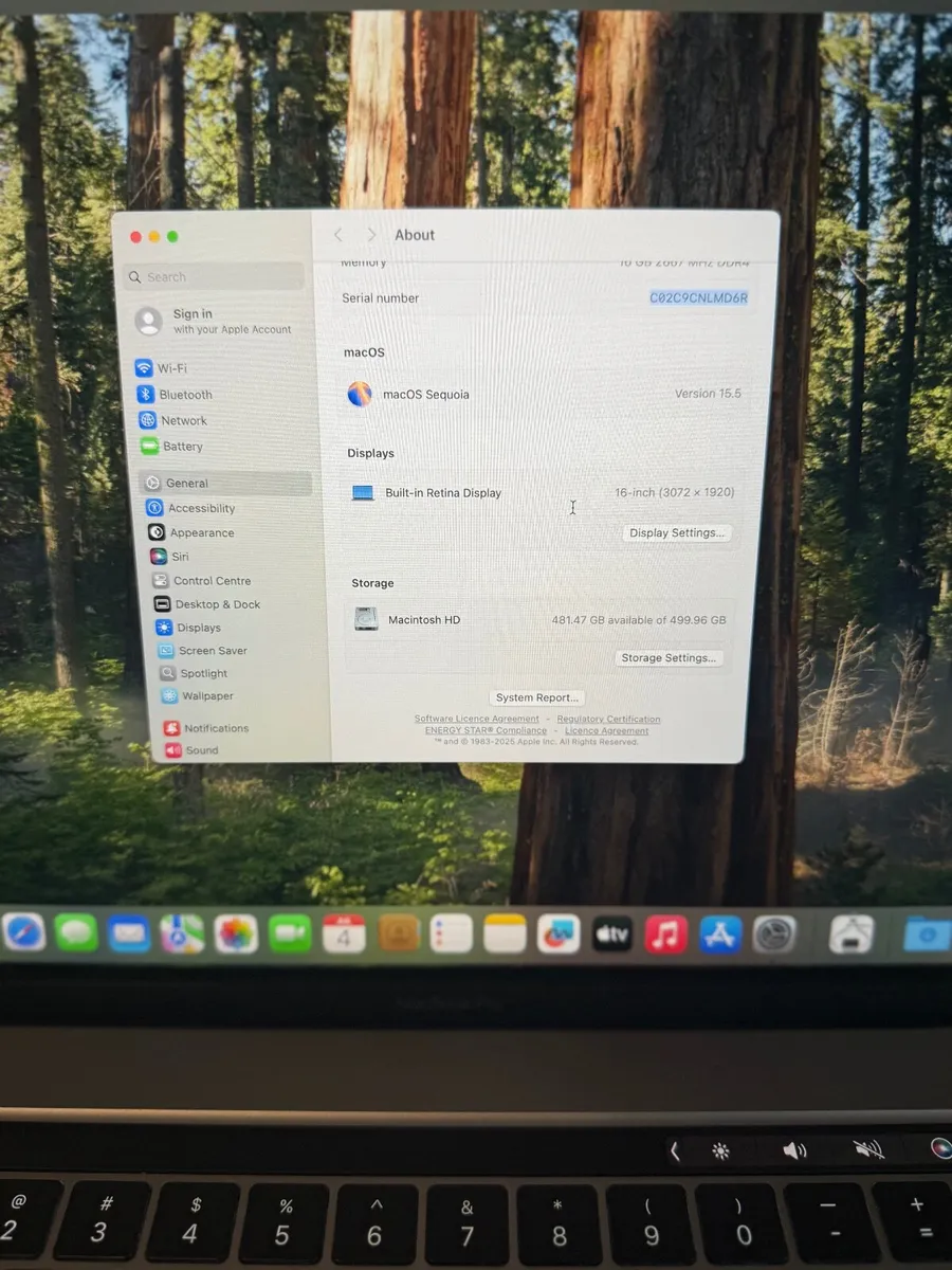MacBook Pro 16 2019 i7/16GB/512SSD/570c - Image 3