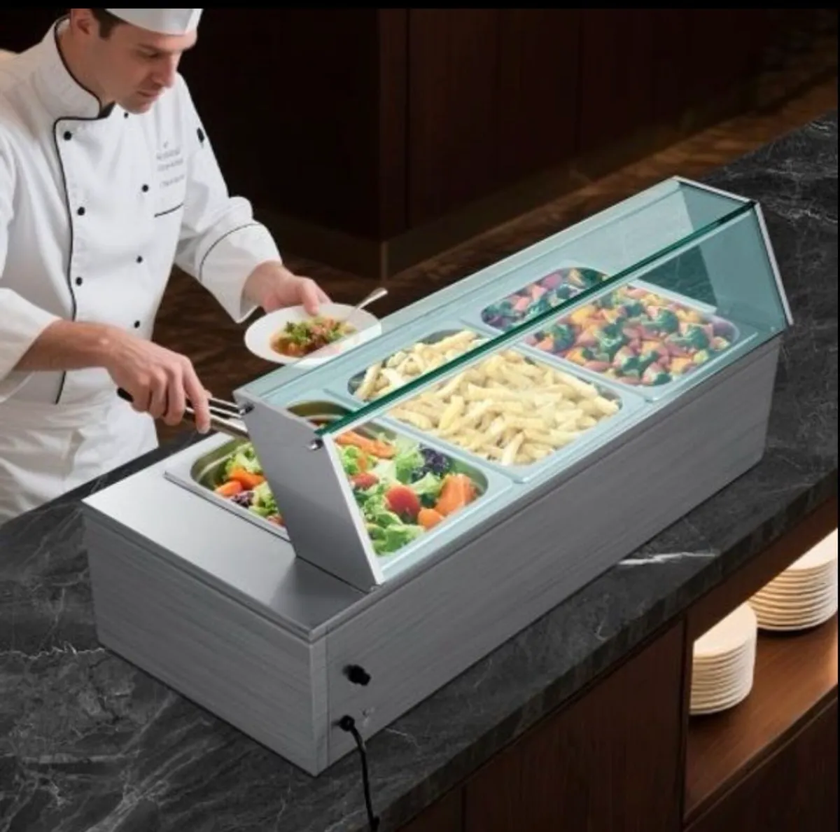 Commercial Food Warmer, 1500W Electric Bain Marie - Image 1