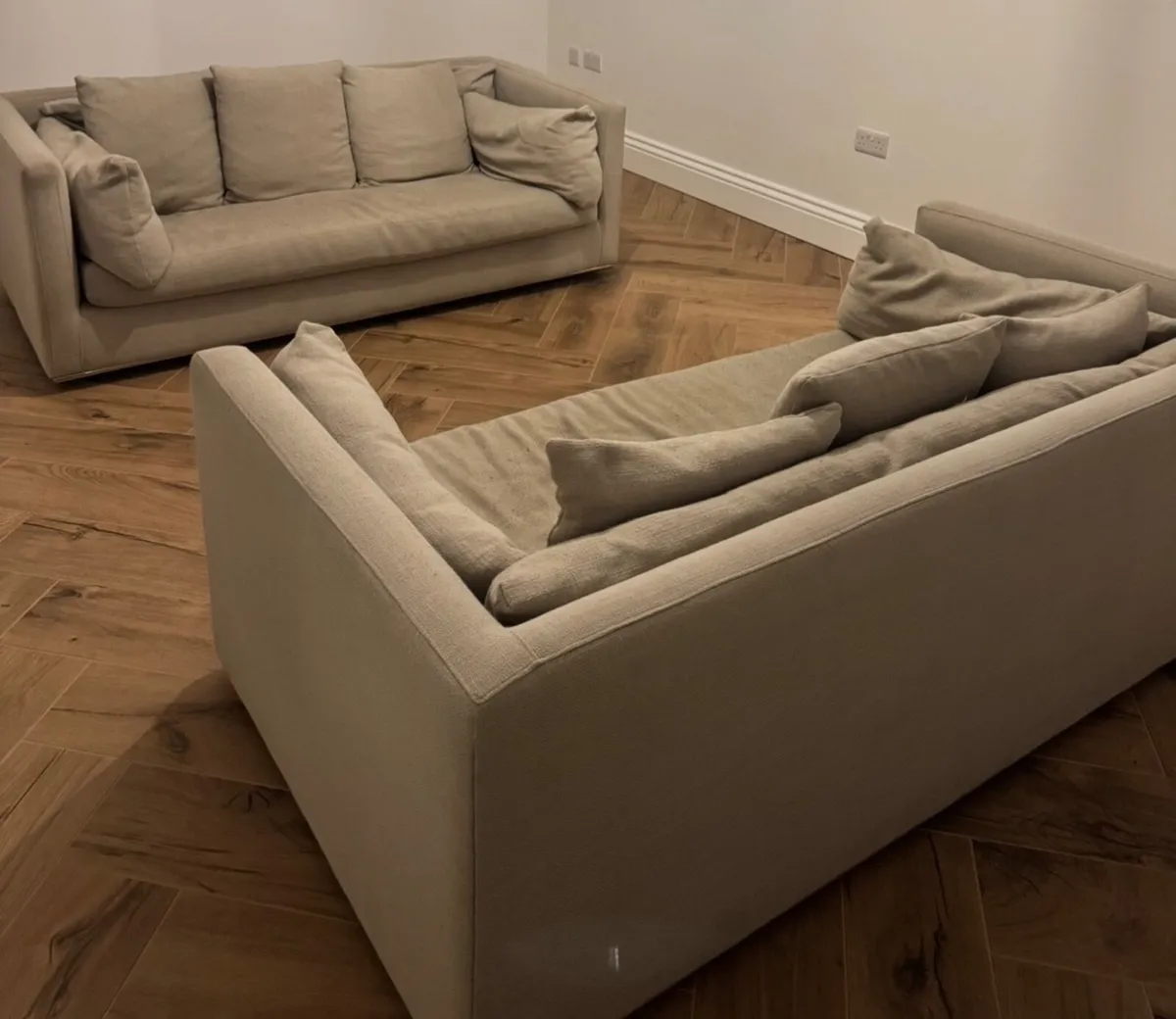 2 x Coach House Beige 3 seater sofas - Free €0.00