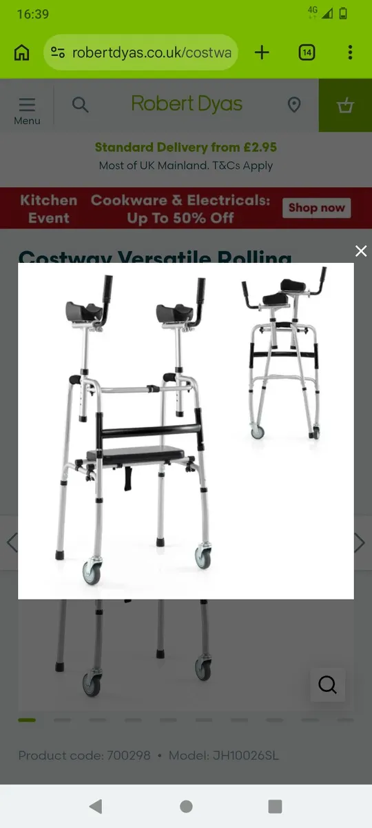 Lightweight Adjustable Folding Rolling Walker with - Image 1