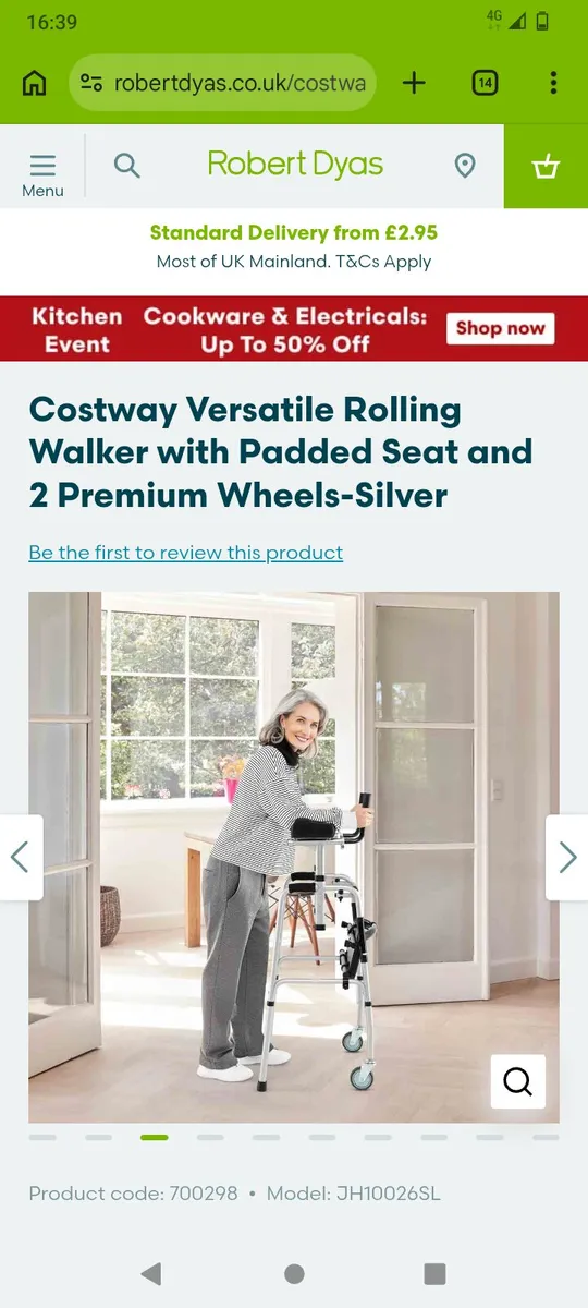 Lightweight Adjustable Folding Rolling Walker with - Image 3
