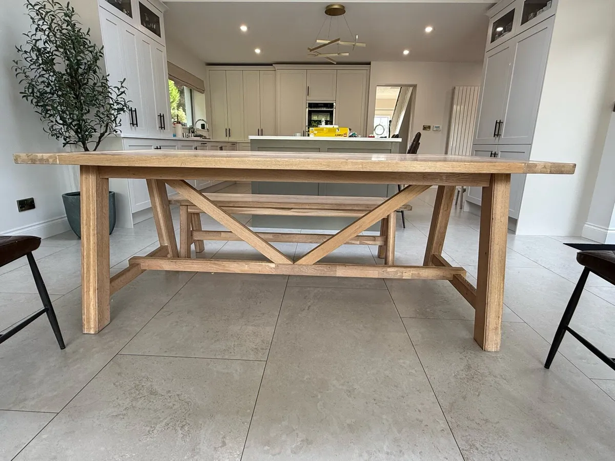 Dining table bench and chairs - Image 3