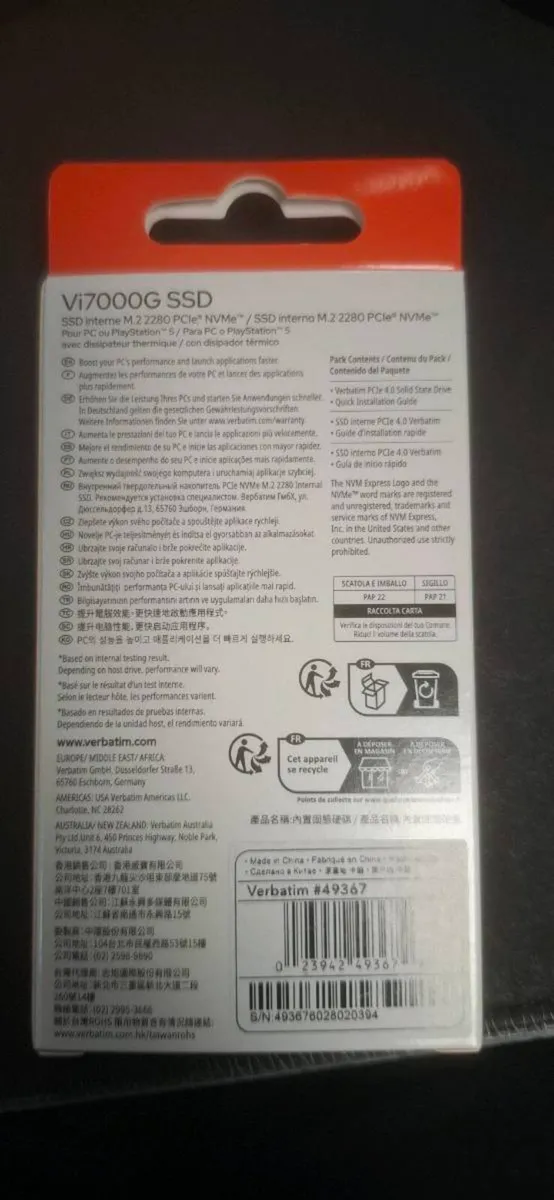 VERBATIM Vi7000G INTERNAL PCIe 4.0 NVMe M.2 SSD 1 - Image 2