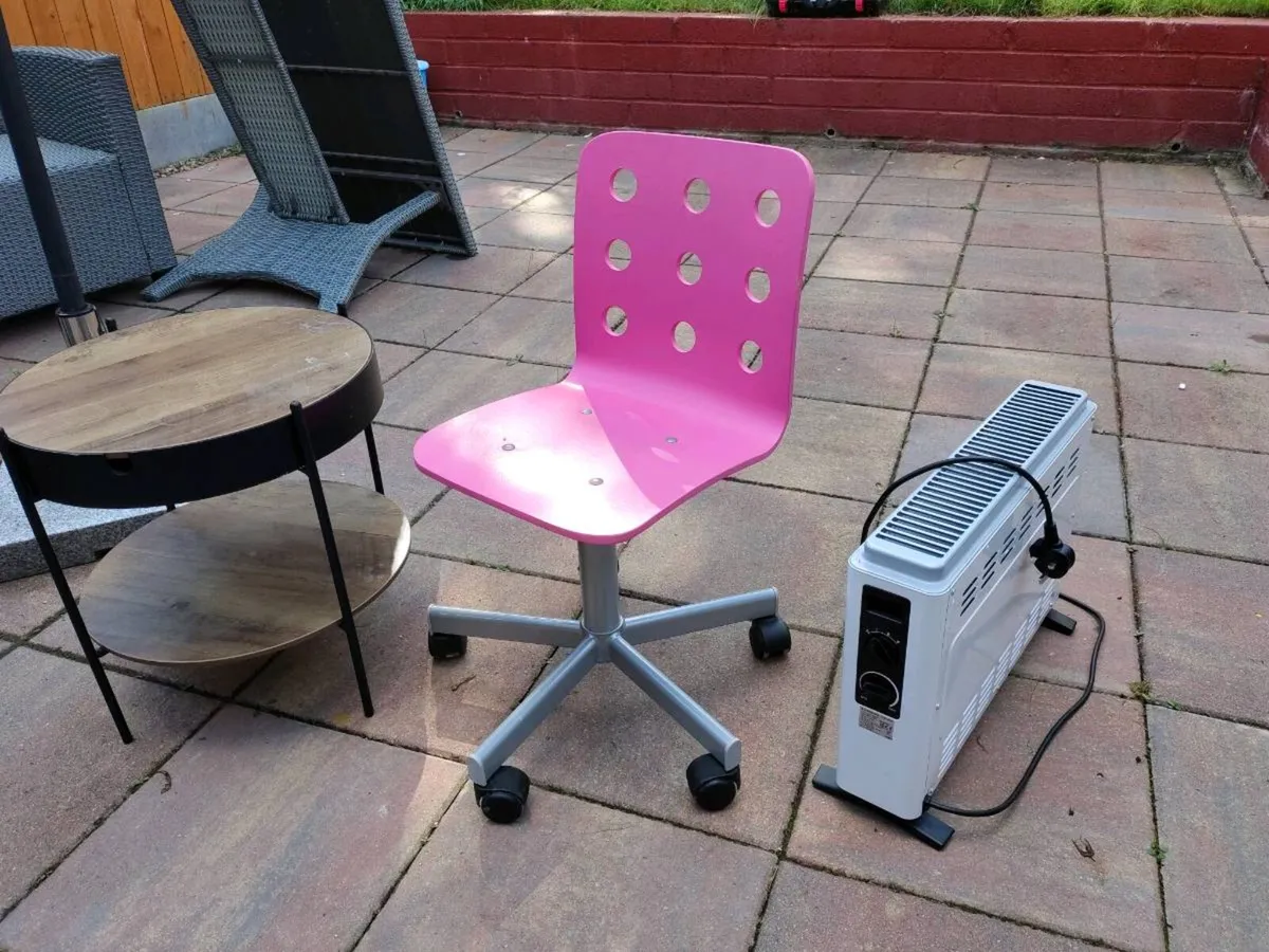 2 kids IKEA chairs, coffee table, heater - Image 1
