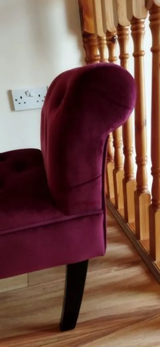 Velvet Bench Wine/Burgundy - Image 4