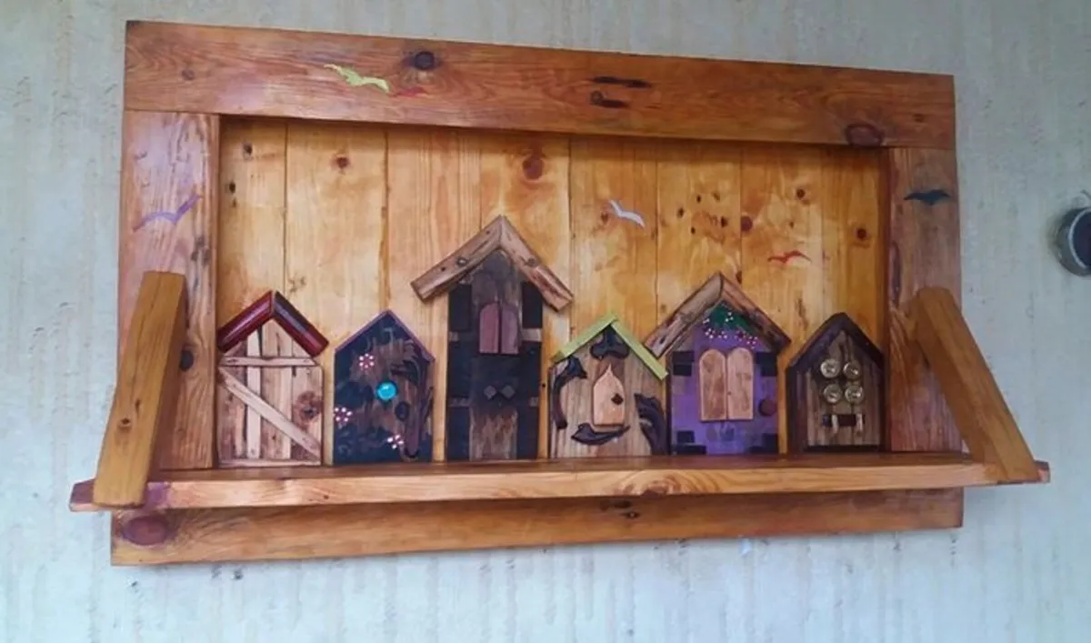 Rustic Quirky Fairy / Hobbit door floating shelf - Image 1