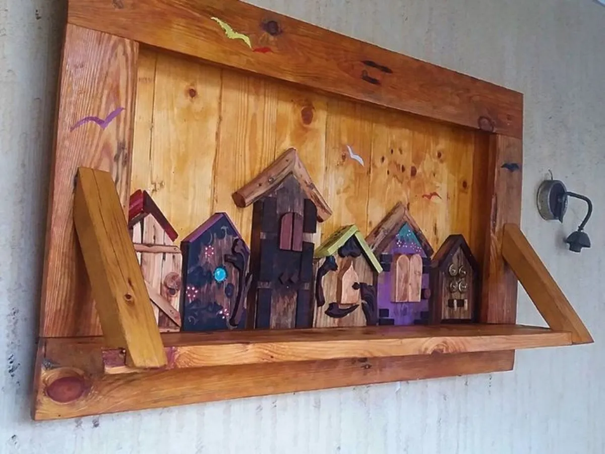 Rustic Quirky Fairy / Hobbit door floating shelf - Image 2