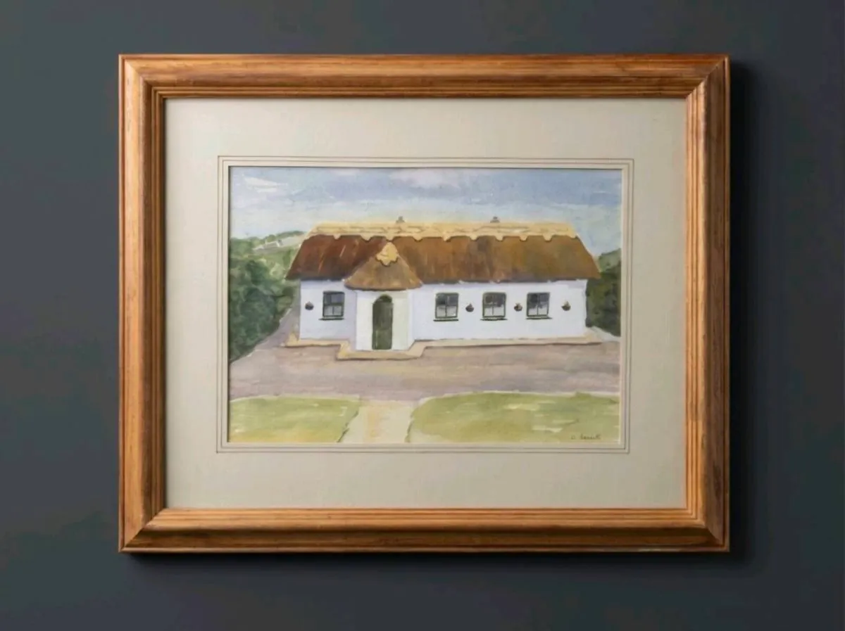 Old Irish cottage signed Watercolour Painting - Image 1