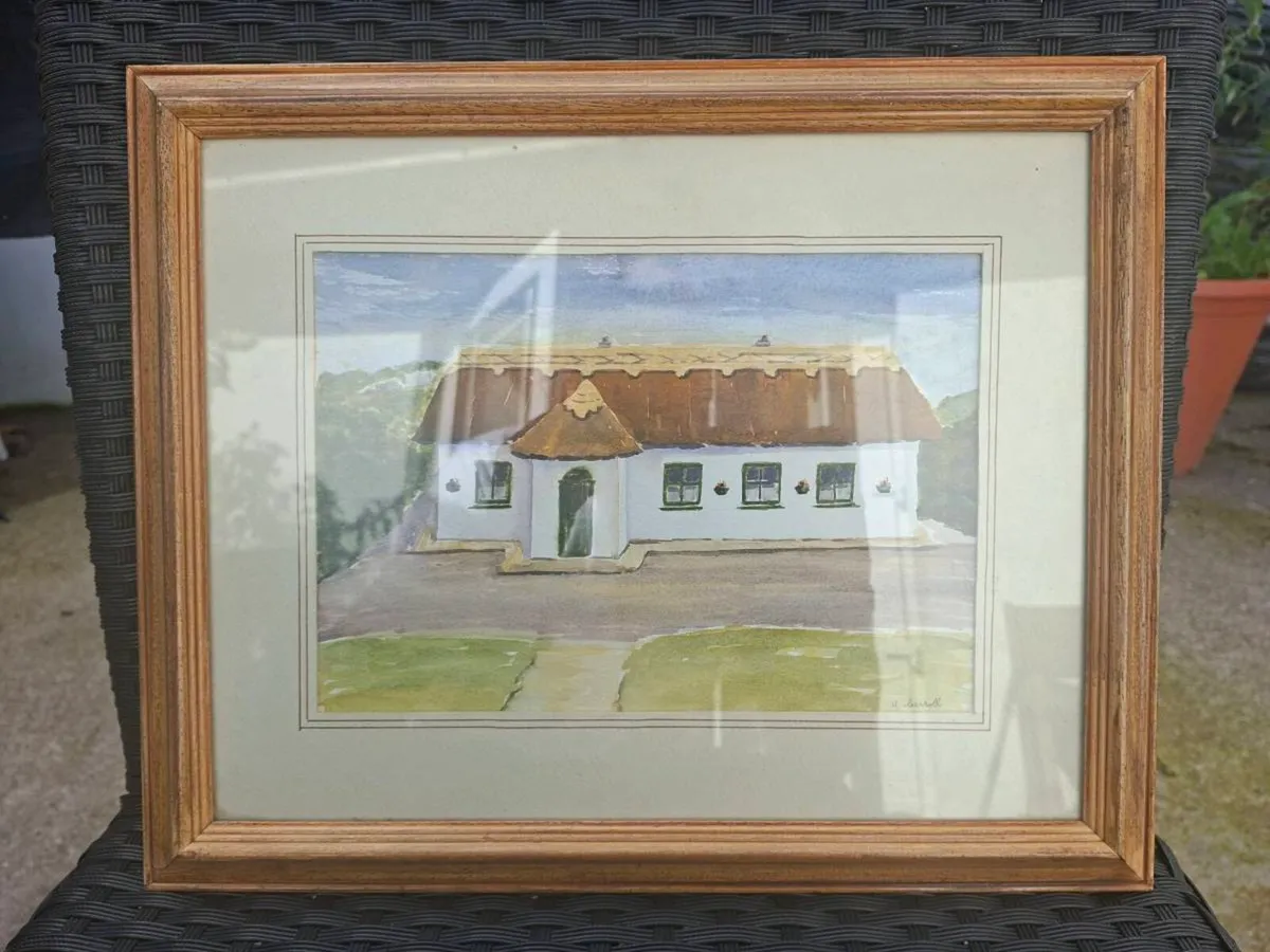 Old Irish cottage signed Watercolour Painting - Image 2