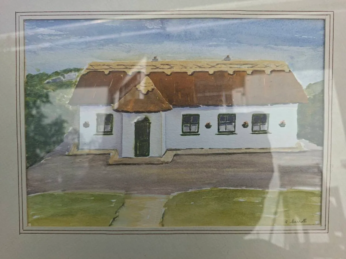 Old Irish cottage signed Watercolour Painting - Image 3