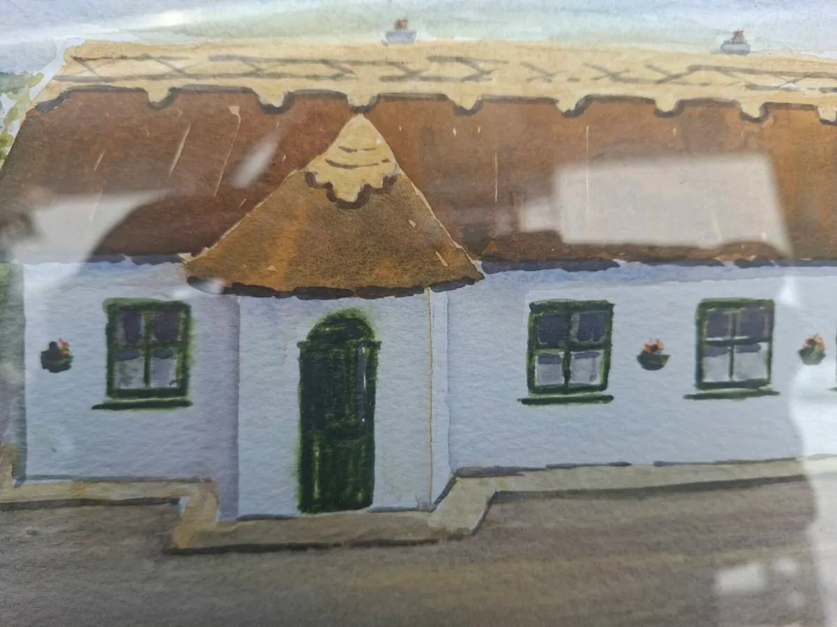 Old Irish cottage signed Watercolour Painting - Image 4