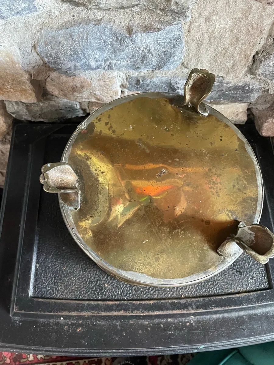 Vintage Embossed Brass Planter - Image 4